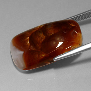 Fire Agate Gemstone in 20.4 x 12.5 mm Size for Sale, Fire Agate Stone in Multicolor Color