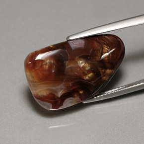 11.86 ct Multicolor Fire Agate Stone, Natural Fire Agate in Fancy Cabochon Shape for Sale