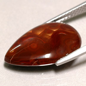 Fire Agate Gemstone in 17.3 x 11.7 mm Size for Sale, Fire Agate Stone in Multicolor Color