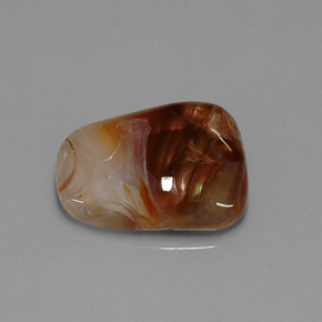7.31 ct Multicolor Fire Agate Gemstone, Fire Agate Gem in Fancy Cabochon Shape for Sale.