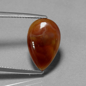 5.11 ct Multicolor Fire Agate Stone, Natural Fire Agate in Pear Cabochon Shape for Sale