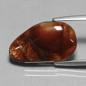 6.18 ct Multicolor Fire Agate Gemstone, Fire Agate Gem in Fancy Cabochon Shape for Sale.