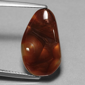 6.18 ct Multicolor Fire Agate Stone, Natural Fire Agate in Fancy Cabochon Shape for Sale