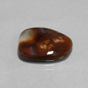 8.09 ct Multicolor Fire Agate Gemstone, Fire Agate Gem in Fancy Cabochon Shape for Sale.