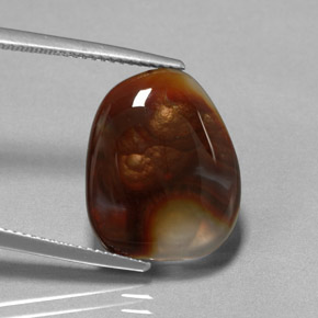 8.09 ct Multicolor Fire Agate Stone, Natural Fire Agate in Fancy Cabochon Shape for Sale
