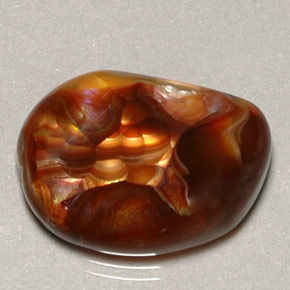 9.10 ct Multicolor Fire Agate Gemstone, Fire Agate Gem in Fancy Cabochon Shape for Sale.