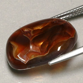 Fire Agate Gemstone in 18.4 x 13.9 mm Size for Sale, Fire Agate Stone in Multicolor Color