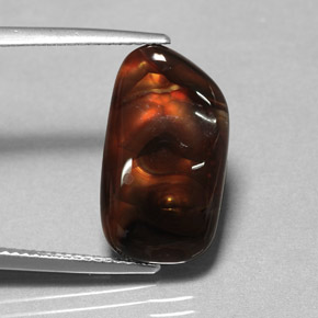 7.01 ct Multicolor Fire Agate Gemstone, Fire Agate Gem in Fancy Cabochon Shape for Sale.