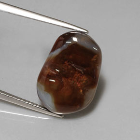 7.02 ct Multicolor Fire Agate Stone, Natural Fire Agate in Fancy Cabochon Shape for Sale