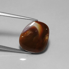 7.61 ct Multicolor Fire Agate Gemstone, Fire Agate Gem in Fancy Cabochon Shape for Sale.