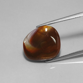 7.61 ct Multicolor Fire Agate Stone, Natural Fire Agate in Fancy Cabochon Shape for Sale
