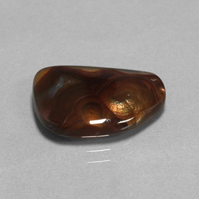 5.78 ct Multicolor Fire Agate Gemstone, Fire Agate Gem in Fancy Cabochon Shape for Sale.
