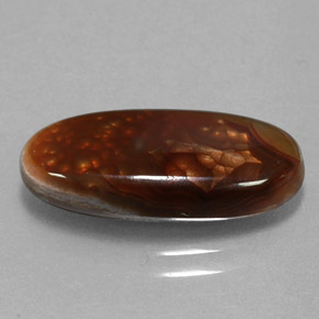 4.87 ct Multicolor Fire Agate Stone, Natural Fire Agate in Oval Cabochon Shape for Sale