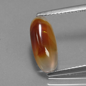 2.00 ct Multicolor Fire Agate Gemstone, Fire Agate Gem in Oval Cabochon Shape for Sale.
