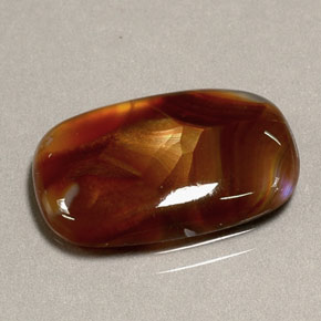 4.84 ct Multicolor Fire Agate Gemstone, Fire Agate Gem in Cushion Cabochon Shape for Sale.
