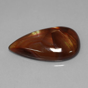 7.15 ct Multicolor Fire Agate Gemstone, Fire Agate Gem in Pear Cabochon Shape for Sale.