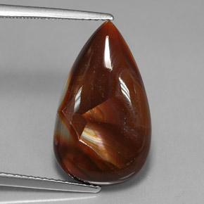 7.15 ct Multicolor Fire Agate Stone, Natural Fire Agate in Pear Cabochon Shape for Sale