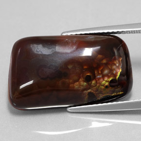 15.26 ct Multicolor Fire Agate Gemstone, Fire Agate Gem in Fancy Cabochon Shape for Sale.