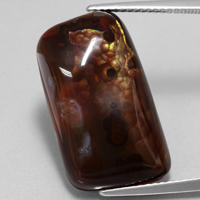 15.26 ct Multicolor Fire Agate Stone, Natural Fire Agate in Fancy Cabochon Shape for Sale