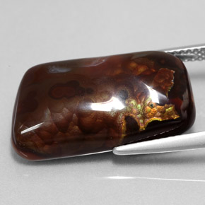 Fire Agate Gemstone in 21.6 x 12.7 mm Size for Sale, Fire Agate Stone in Multicolor Color