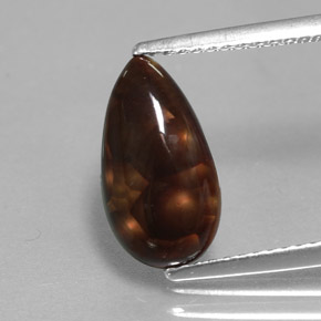 2.18 ct Multicolor Fire Agate Gemstone, Fire Agate Gem in Pear Cabochon Shape for Sale.