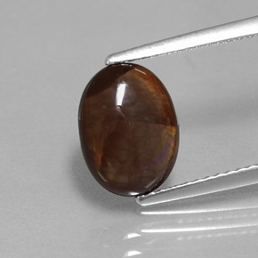 2.14 ct Multicolor Fire Agate Gemstone, Fire Agate Gem in Oval Cabochon Shape for Sale.