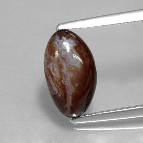 2.17 ct Multicolor Fire Agate Gemstone, Fire Agate Gem in Fancy Cabochon Shape for Sale.