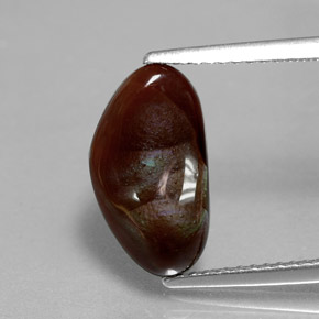 2.44 ct Multicolor Fire Agate Gemstone, Fire Agate Gem in Fancy Cabochon Shape for Sale.