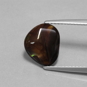 1.80 ct Multicolor Fire Agate Gemstone, Fire Agate Gem in Fancy Cabochon Shape for Sale.