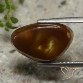 3.68 ct Multicolor Fire Agate Stone, Natural Fire Agate in Trillion Cabochon Shape for Sale