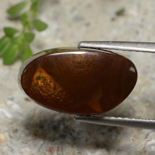 5.17 ct Multicolor Fire Agate Stone, Natural Fire Agate in Fancy Cabochon Shape for Sale