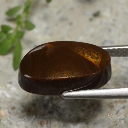 Fire Agate Gemstone in 14.7 x 8.4 mm Size for Sale, Fire Agate Stone in Multicolor Color
