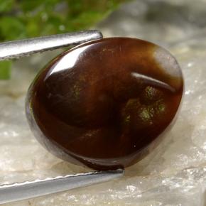 4.28 ct Multicolor Fire Agate Stone, Natural Fire Agate in Fancy Cabochon Shape for Sale