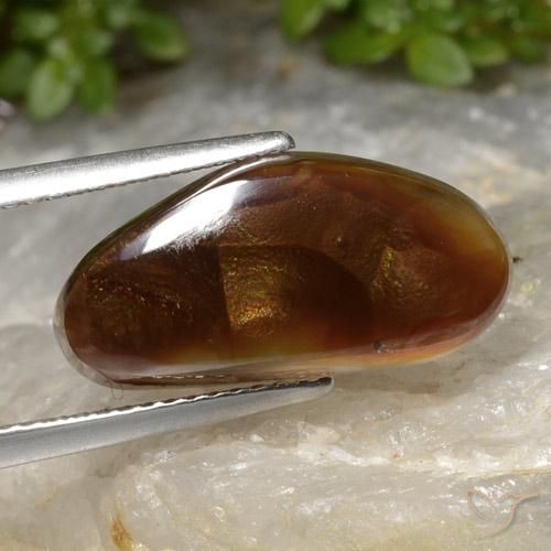 7.02 ct Multicolor Fire Agate Stone, Natural Fire Agate in Fancy Cabochon Shape for Sale