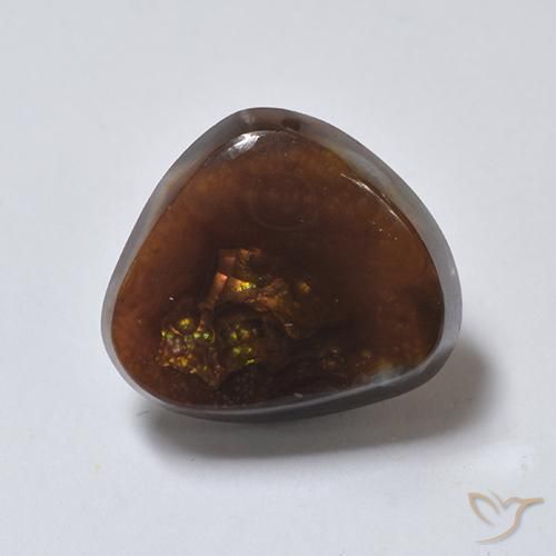 4.03ct Natural Multicolor Fire Agate, Trillion, Translucent