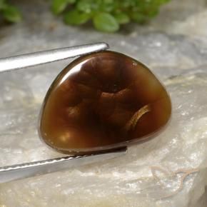 4.54 ct Multicolor Fire Agate Stone, Natural Fire Agate in Fancy Cabochon Shape for Sale