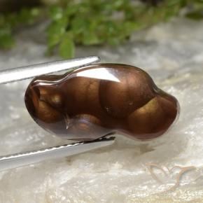 5.47 ct Multicolor Fire Agate Stone, Natural Fire Agate in Fancy Cabochon Shape for Sale