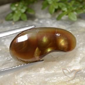 5.25 ct Multicolor Fire Agate Stone, Natural Fire Agate in Fancy Cabochon Shape for Sale