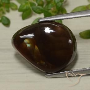 4.89 ct Multicolor Fire Agate Stone, Natural Fire Agate in Pear Cabochon Shape for Sale