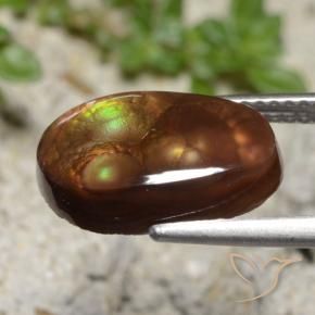 Fire Agate Gemstone in 14 x 9 mm (calibrated) Size for Sale, Fire Agate Stone in Multicolor Color