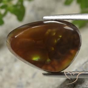 4.62 ct Multicolor Fire Agate Stone, Natural Fire Agate in Trillion Cabochon Shape for Sale