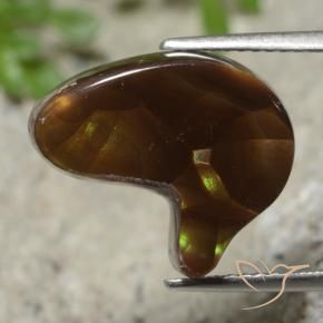 6.76 ct Multicolor Fire Agate Stone, Natural Fire Agate in Fancy Cabochon Shape for Sale
