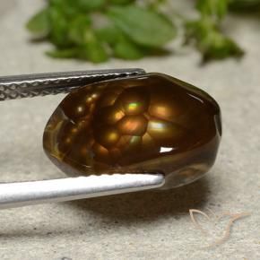 Fire Agate Gemstone in 13 x 9 mm (calibrated) Size for Sale, Fire Agate Stone in Multicolor Color