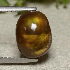 Многоцветный Огненный Агат Камень - 4.1ct Кабошон (ID: 486636)