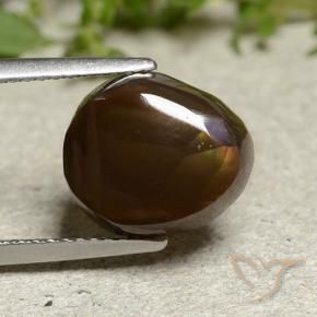 4.61 ct Multicolor Fire Agate Stone, Natural Fire Agate in Fancy Cabochon Shape for Sale