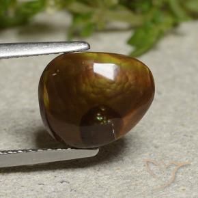 3.31 ct Multicolor Fire Agate Stone, Natural Fire Agate in Fancy Cabochon Shape for Sale