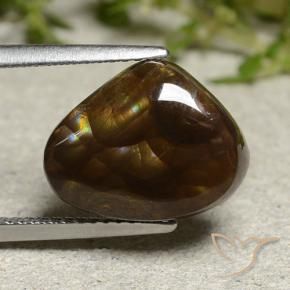 5.95 ct Multicolor Fire Agate Stone, Natural Fire Agate in Shark Fin Cabochon Shape for Sale