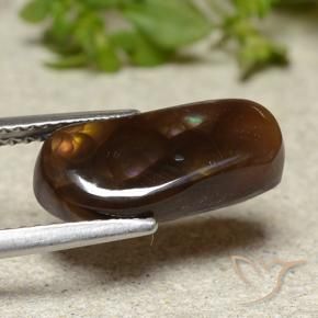 Fire Agate Gemstone in 14.7 x 6.9 mm Size for Sale, Fire Agate Stone in Multicolor Color