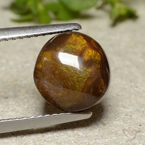 9,2mm Agata di fuoco multicolore taglio rotondo dal Messico, peso di 3,92 ct, pietra preziosa naturale non trattati in purezza Opaque, 1 pezzo Agata di fuoco Cabochon rotondo - Colore: Multicolore, durezza Mohs di 6,5 - 7 adatto per gioielli da indossare ogni giorno , Photo A