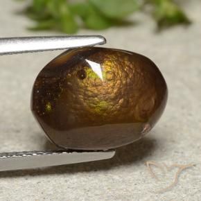 3.69 ct Multicolor Fire Agate Stone, Natural Fire Agate in Fancy Cabochon Shape for Sale